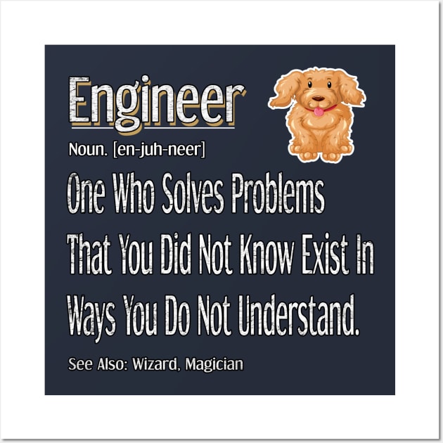 Funny Engineer Definition Awesome engineering Gift For Dog Lovers Wall Art by Inspireshirt